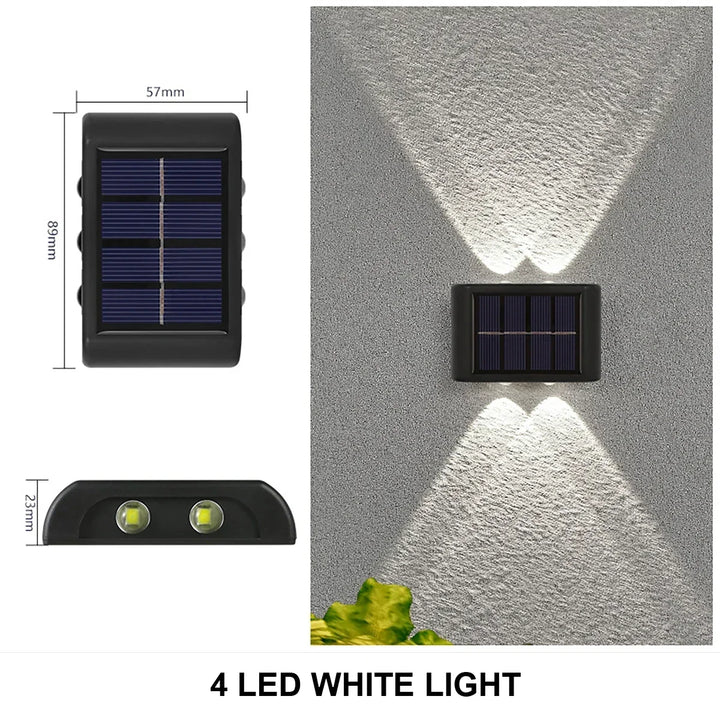 Waterproof Solar Wall Light â€“ 6-LED Outdoor Decorative Lights for Landscape, Garden, Courtyard, or Street | Trufairs