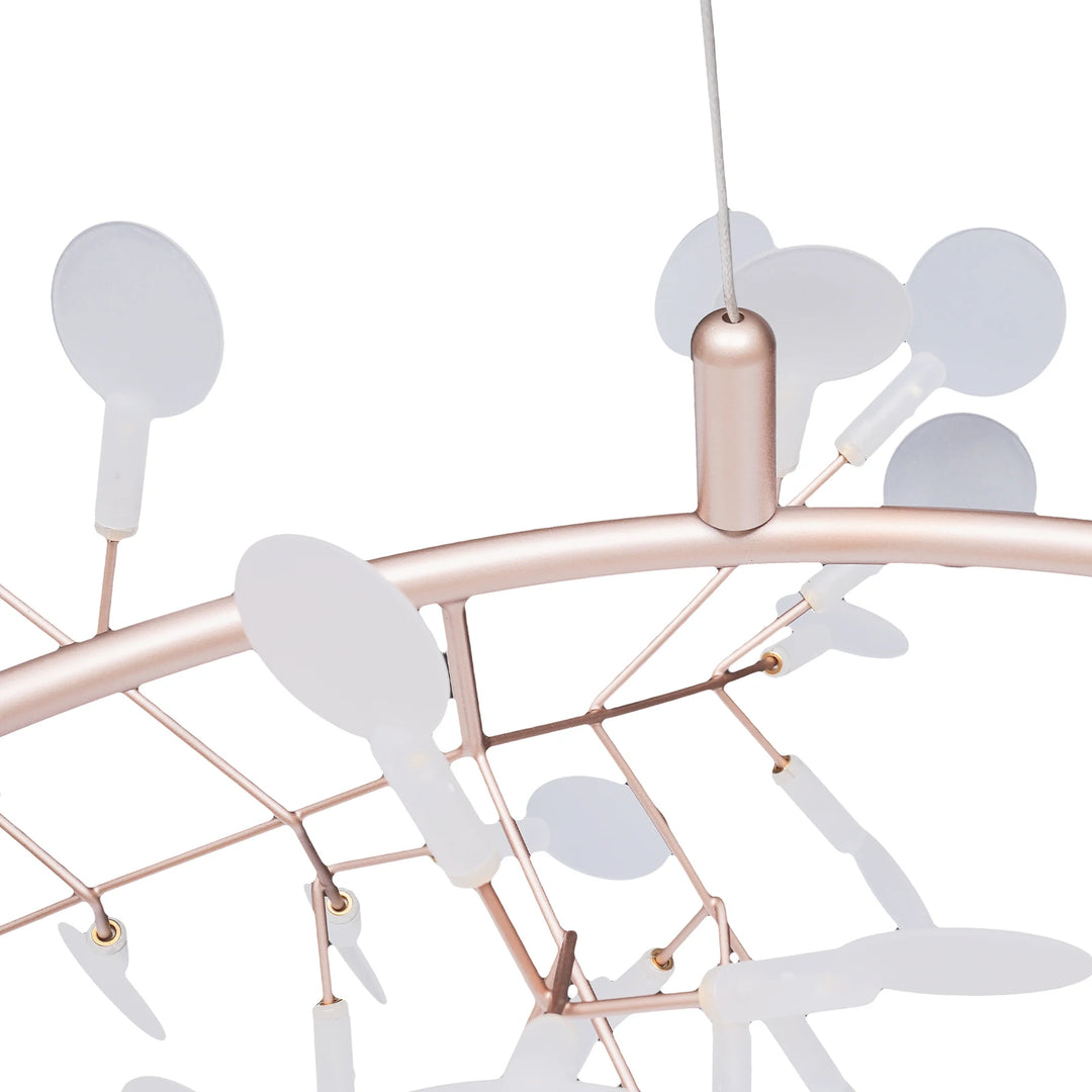 40W Modern Ceiling Mounted Chandelier 135* LED Light Beads Rose Gold Chandelier Suitable for Dining Room, Living Room, Bedroom