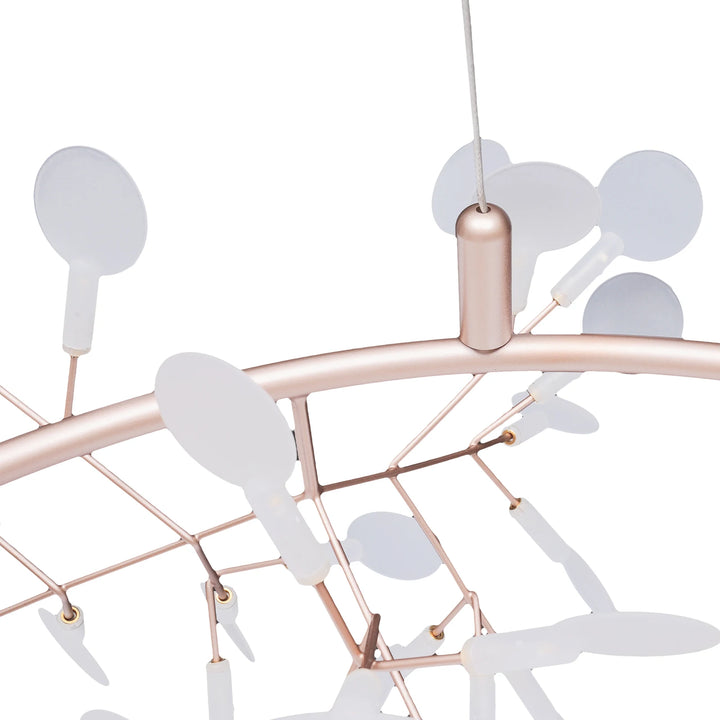 40W Modern Ceiling Mounted Chandelier 135* LED Light Beads Rose Gold Chandelier Suitable for Dining Room, Living Room, Bedroom