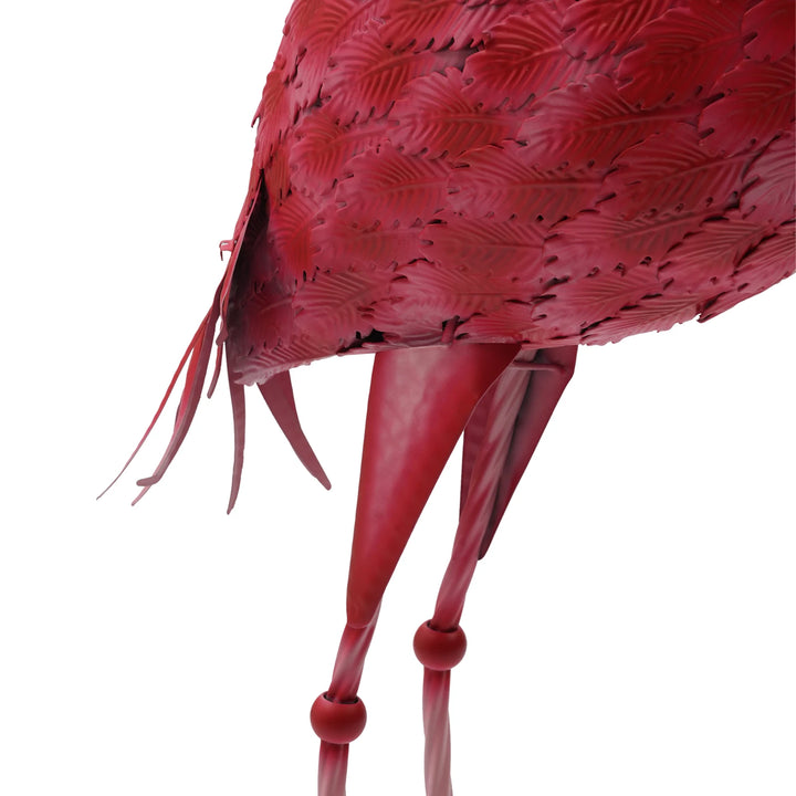 1 Pcs Pink Flamingo Metal Sculpture Garden Statues Large Bird Sculptures Yard Art Outdoor Decoration