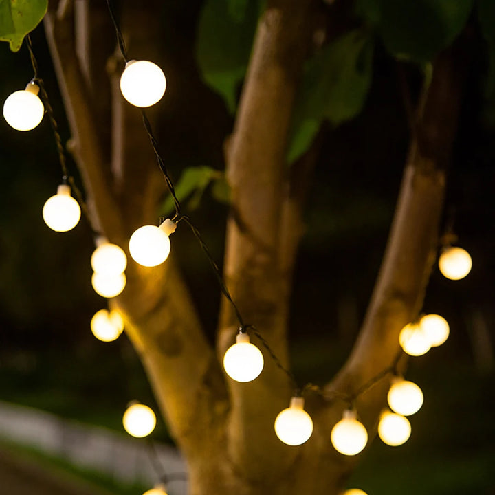 Solar Crystal Ball String Lights â€“ 4 Colors, 8 Modes Outdoor Garden & Balcony Accent | Eco-Friendly LED Decor | Trufairs