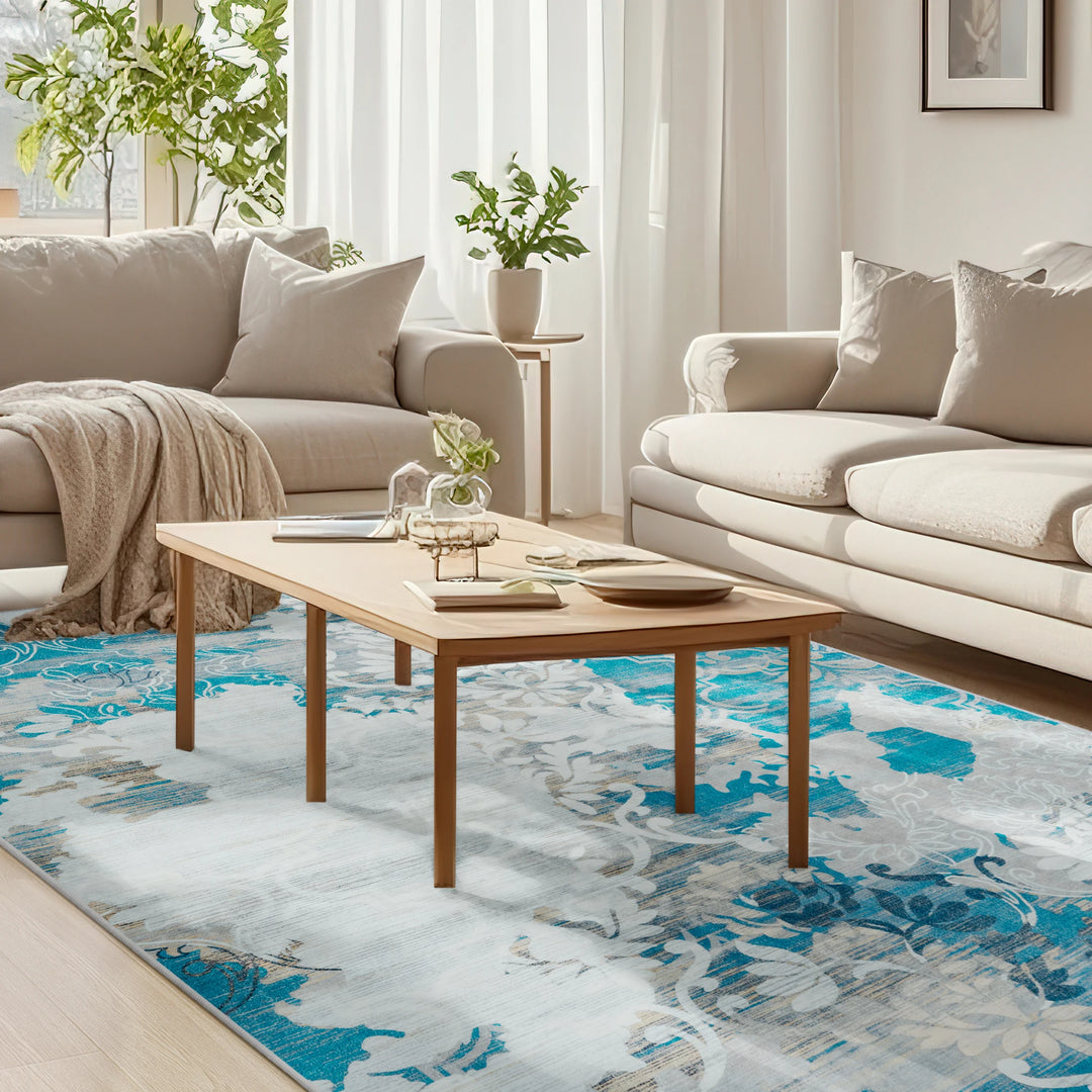 Area Rugs for Living Room Elegant Floral Traditional Faux Wool Area Rug