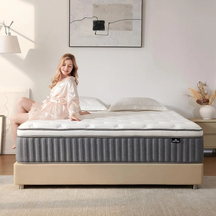 10 Inch Queen Size Hybrid Mattress with Gel Memory Foam and Individual Pocketed Coils for Motion Isolation & Edge Support