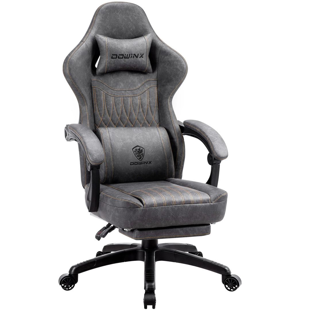 Dowinx Gaming Chair Breathable PU Leather Gamer Chair with Pocket Spring Cushion, Ergonomic Computer Chair with Lumbar Support