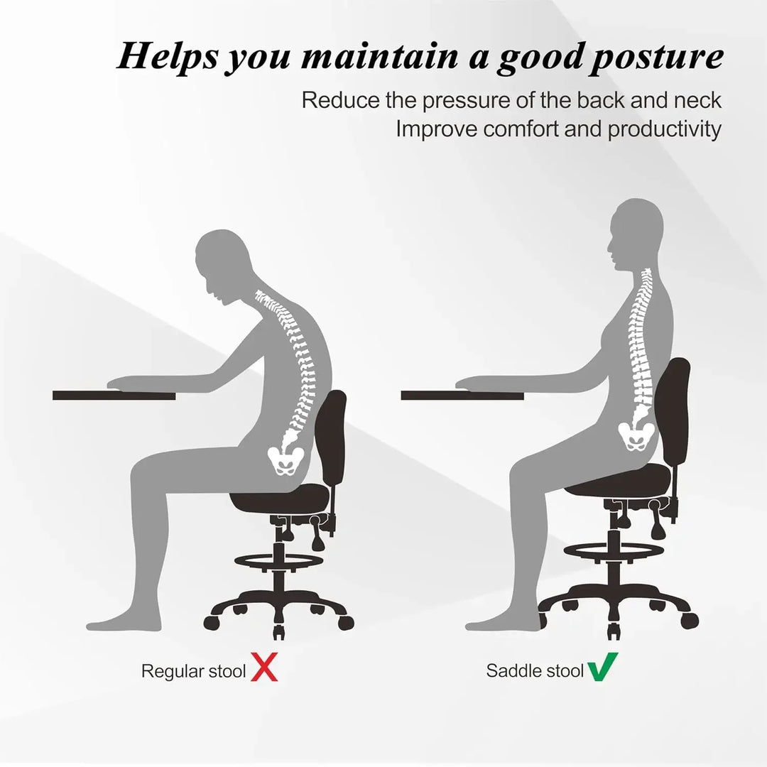 Saddle Chair Rolling Saddle Stool with Back Support Esthetician Chair Ergonomic Saddle Chair for Dental Hygienist Medical Salon