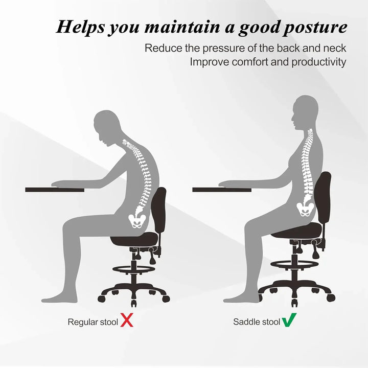 Saddle Chair Rolling Saddle Stool with Back Support Esthetician Chair Ergonomic Saddle Chair for Dental Hygienist Medical Salon