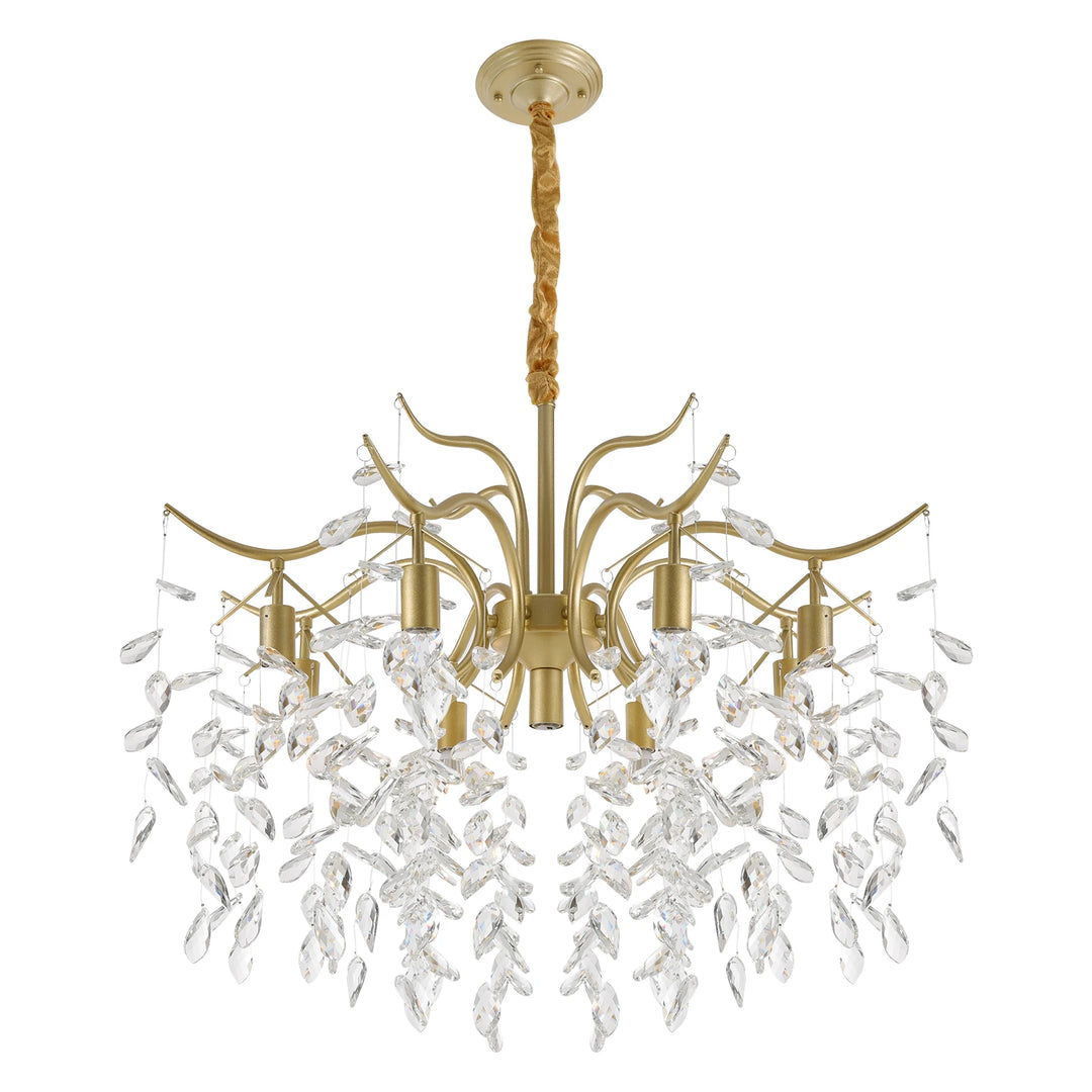 9-Arm Modern Crystal Pendant Lamp LED Chandelier Ceiling Lamp Chandelier Classic Metal For Bedroom Living Room  90*100cm