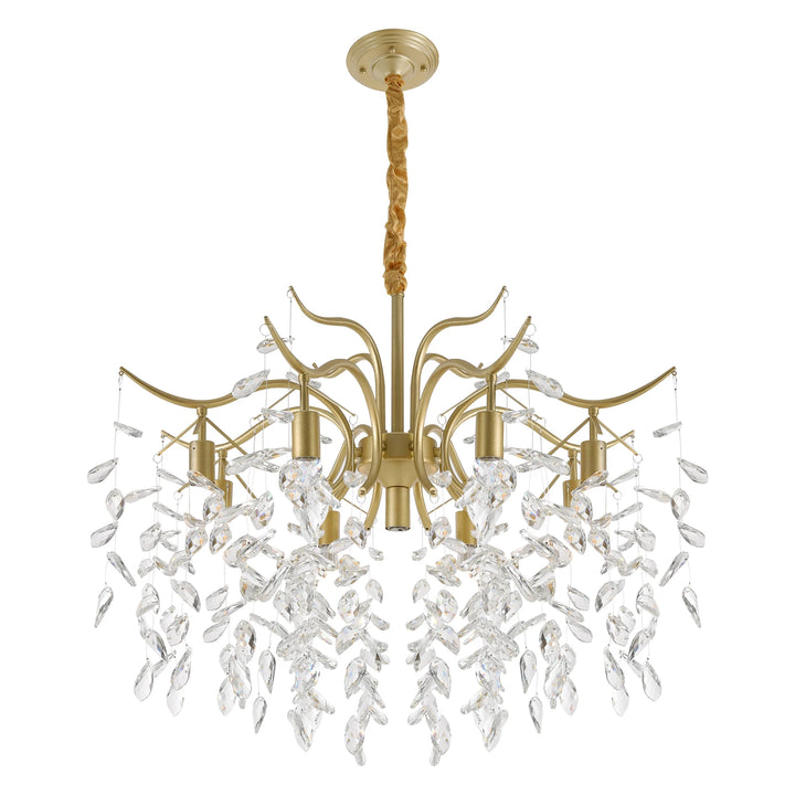 9-Arm Modern Crystal Pendant Lamp LED Chandelier Ceiling Lamp Chandelier Classic Metal For Bedroom Living Room  90*100cm