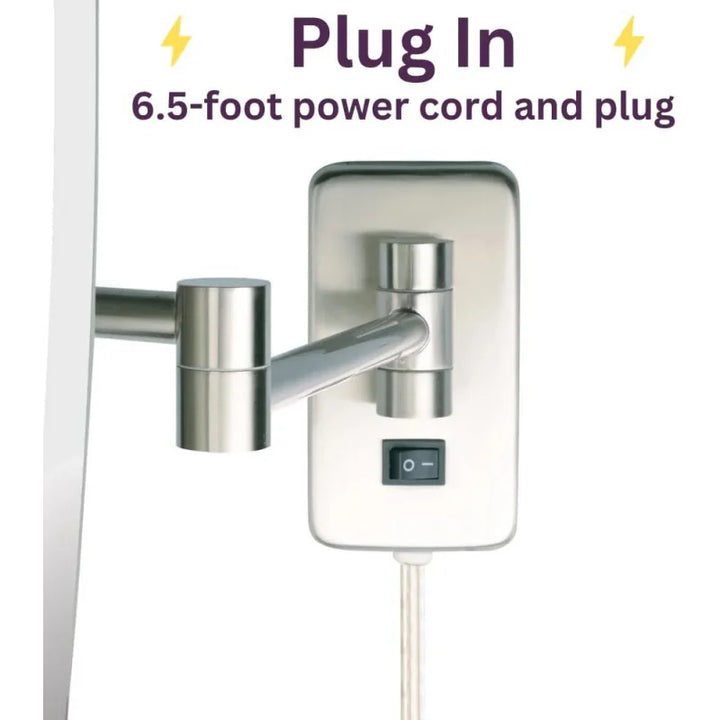 (UUX) Rectangular 6.5- x 9 Mount  Makeup Mirror with 5X Magnification and 15.5Inch Wall Extension  Ni UQ