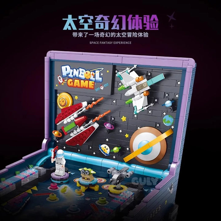 High Quality Building Blocks Pinball Machine, Game Table, Coin Operated, Children's Puzzle Assembly Model, Boy Creative Gift Toy