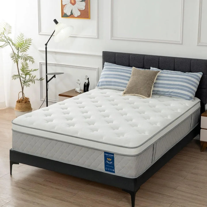 Queen Size Mattress,12 Inch Hybrid Mattress in a Box with Gel Memory Foam,Independent Pocket Springs,Lumbar Support & Pressure