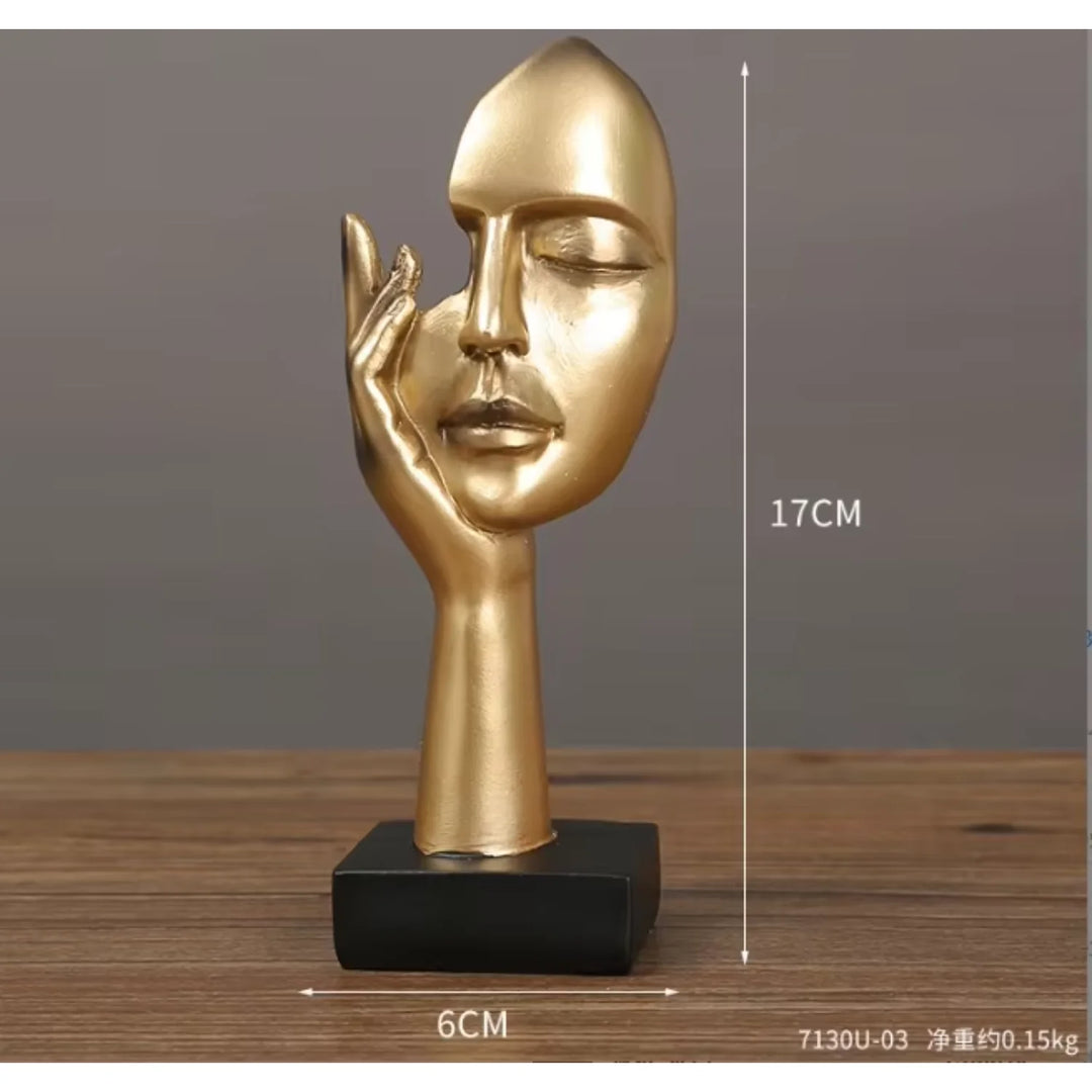 Nordic Resin Abstract Face Sculpture – Modern Decorative Table Statue for Home & Office | Trufairs