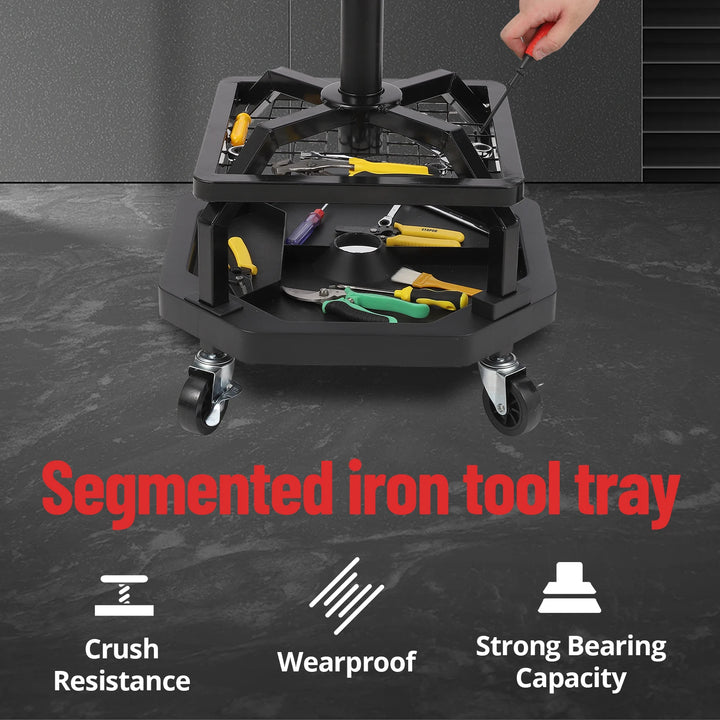 330LBS Rolling Shop Stool for Garage - Heavy-Duty Mechanic Stool, Ease to Move with 360° Universal Casters, Engineering Design