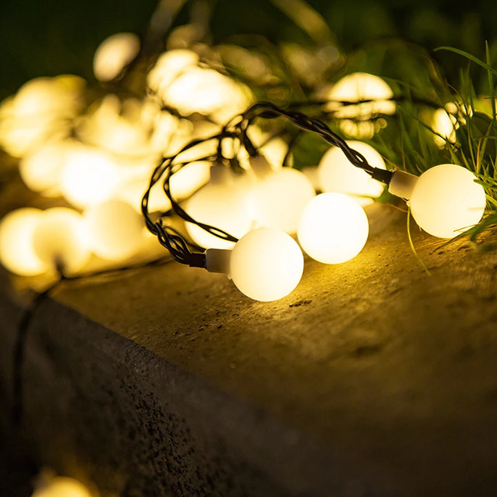 Solar Crystal Ball String Lights â€“ 4 Colors, 8 Modes Outdoor Garden & Balcony Accent | Eco-Friendly LED Decor | Trufairs