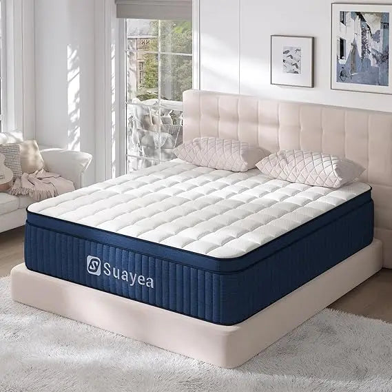 King Size Mattress, 14 Inch King Mattress in a Box, Medium Firm Pocket Spring and Gel Memory Foam for Superior Comfort, Pressure