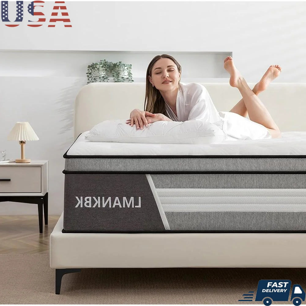 12″ Queen Hybrid Mattress – Gel Memory Foam & Individually Wrapped Pocket Springs | Trufairs