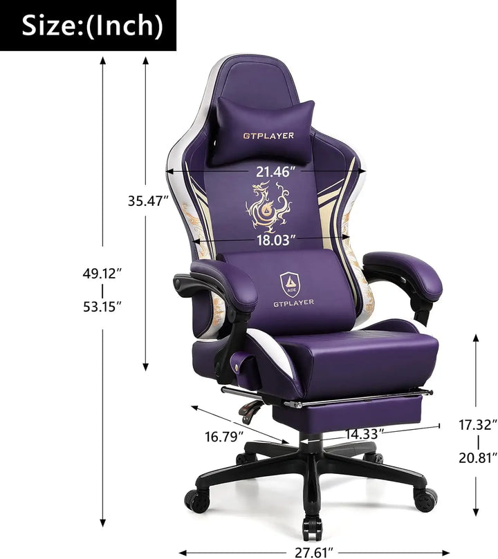 Gaming Chair with Bluetooth Speakers andFootrest, Dragon Series Video Game Chair Heavy Duty Ergonomic Chair，EsportsGaming Chair，