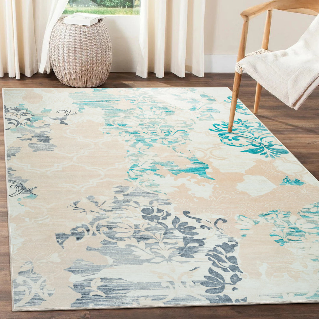 Area Rugs for Living Room Elegant Floral Traditional Faux Wool Area Rug