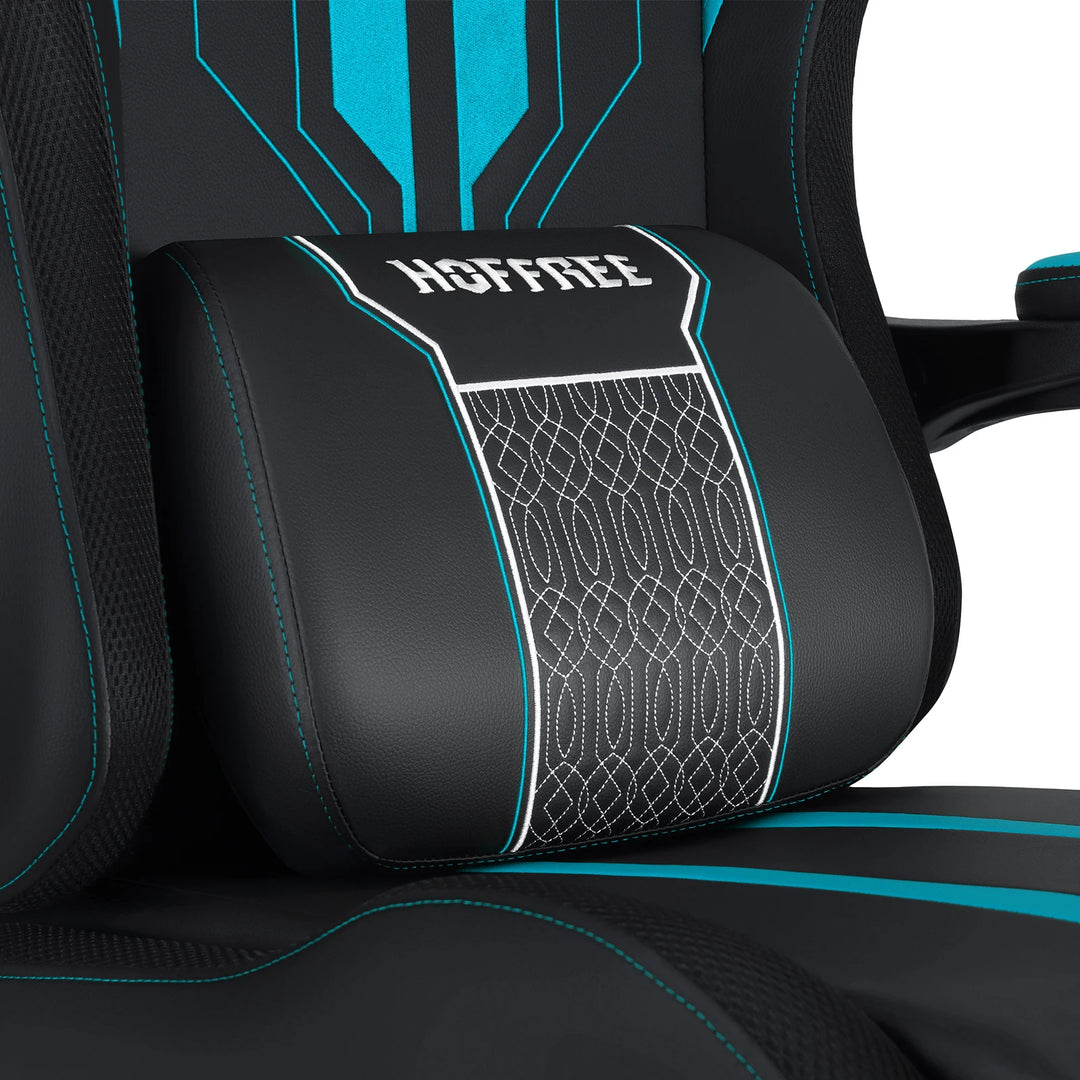 Ergonomic Gaming Chair with Massage Function PU Leather T-shaped Armrest Height Adjustable Recliner Folding Computer Chair