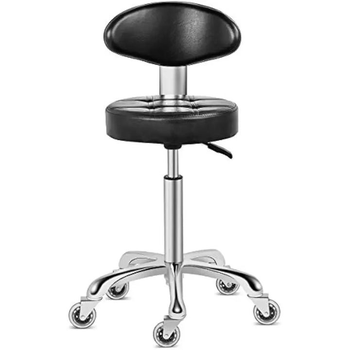Swivel Stool Chair Adjustable Height with a backrest, Heavy Duty Hydraulic Rolling Metal Stools, Bar Stool