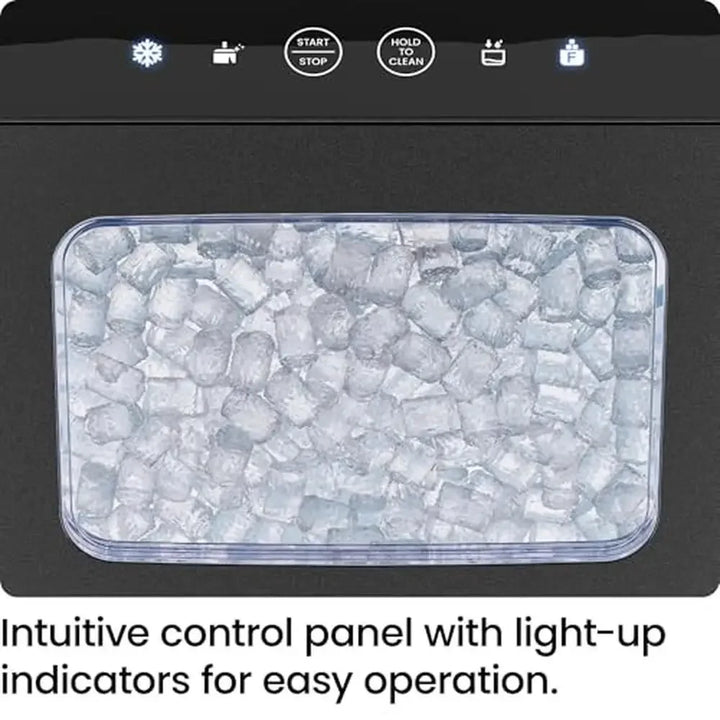 Nugget Ice Maker 33lbs/Day Chewable Pellet Ice LED Control Panel Self-Cleaning Stainless Steel RJ56-PB18-SS