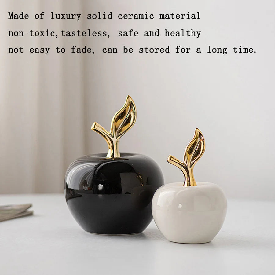 Classic European Style Ceramic Cute Funny Christmas Fruit Ornament Home Room Figurines Arts Crafts Desk Decor Statues Sculpture