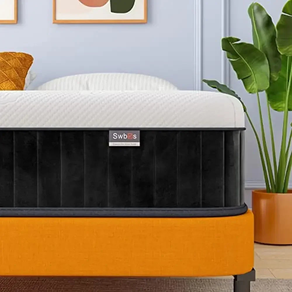 12 Inch Memory Foam Hybrid Queen Size Mattress in a Box Firm Support & Pressure Relief Comfort Knit Fabric Orthopedic Design