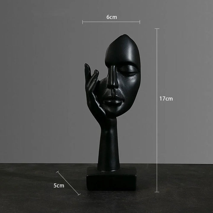 Nordic Resin Abstract Statue Desktop Ornaments Sculpture Figurines Face Character Light Luxury Art Crafts Office Home Decor