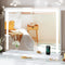 Vanity Mirror with Lights, 32" x 24" LED Large Vanity Makeup Mirror with Bluetooth Speaker, Wireless Charger, USB