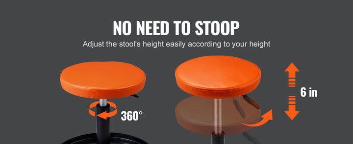 SucceBuy Mechanic Stool 250 LBS Rolling Pneumatic Creeper Garage/Shop Seat Padded Rolling Workshop Stool for Garage Auto Repair