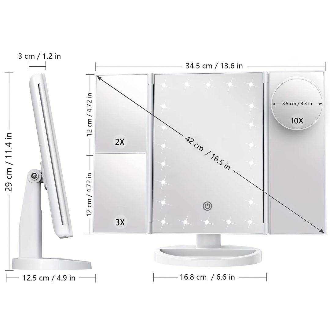 2X-10X Magnification Makeup Mirror with LED Lights & 180° Adjustable Bracket - Perfect for Holiday Gifts! Christmas Decorations