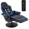 Gaming Chair with Massage for Adults, Comfy Reclining Gaming Chair with Footrest, Adjustable Backrest and Cup Holder, Black Blue