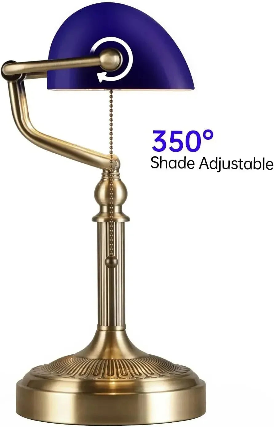 New plug-in table lamp Blue glass banker lamp with China switch E27/E26 living room bedroom bedside sofa library table lamp