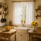 Semi-Sheer Short Kitchen Cafe Tier Curtain Pendant Doorway Hallway Curtain,59x35 inch