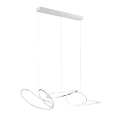 Seoul LED Hoops Rectangular Chandelier // Chrome