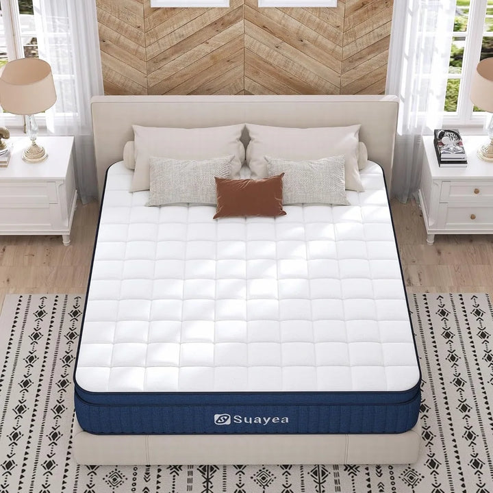 King Size Mattress, 14 Inch King Mattress in a Box, Medium Firm Pocket Spring and Gel Memory Foam for Superior Comfort, Pressure