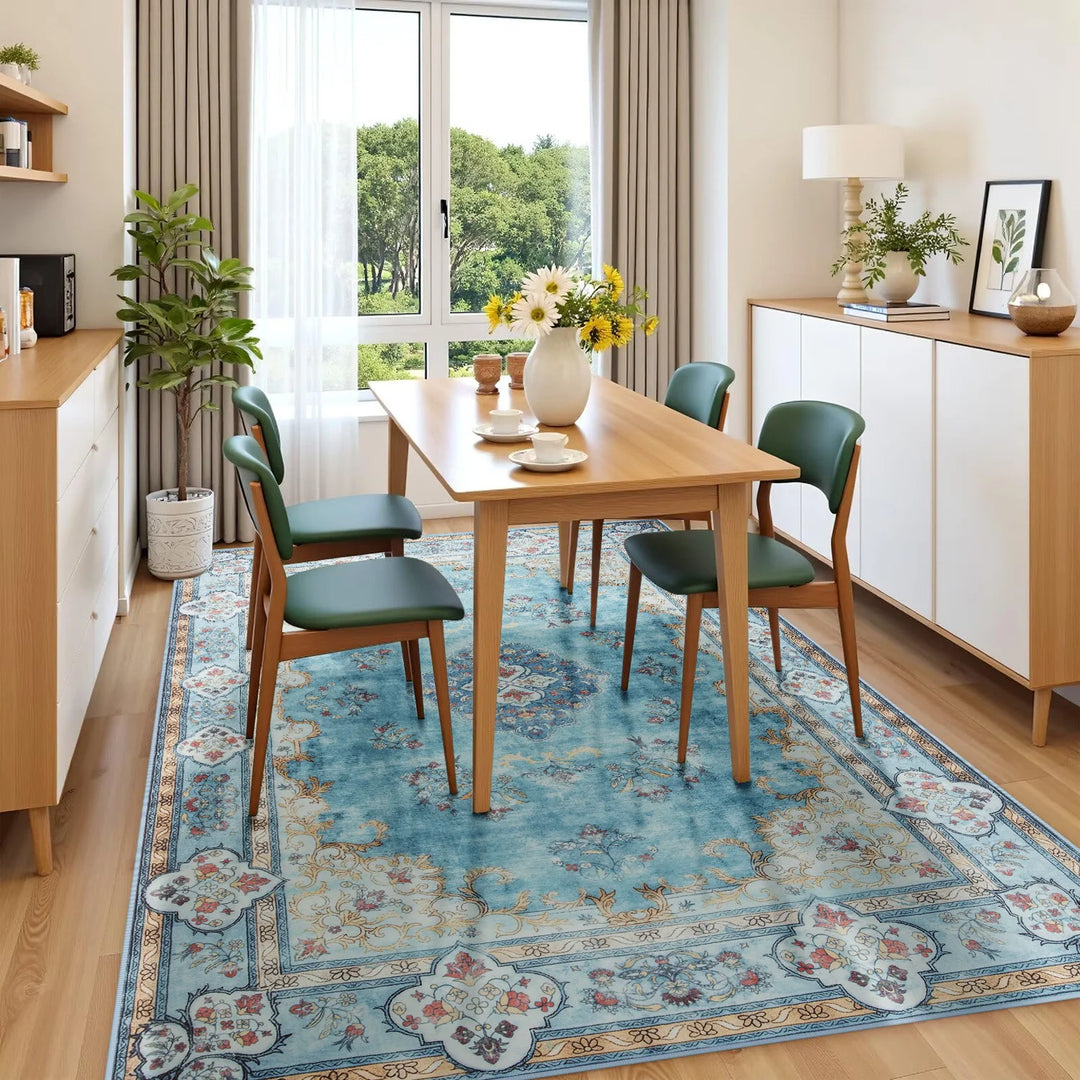 Area Rugs for Living Room Elegant Floral Traditional Faux Wool Area Rug