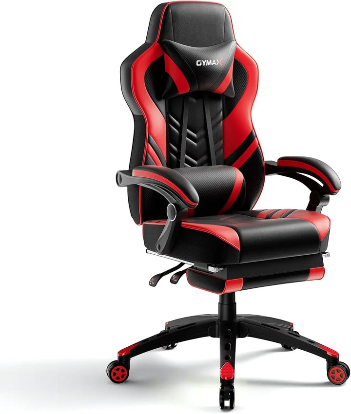 Gaming Chair Video Game Chair with Footrest and Lumbar Support Racing Style PU Leather Computer Chair Ergonomic Adjustable Swiv