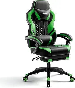 Gaming Chair Video Game Chair with Footrest and Lumbar Support Racing Style PU Leather Computer Chair Ergonomic Adjustable Swiv