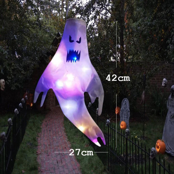 42/130cm Halloween Outdoor Ghost pendant LED Lights Battery Power Ghost Horror Grimace Glowing Party Props Halloween Decoration