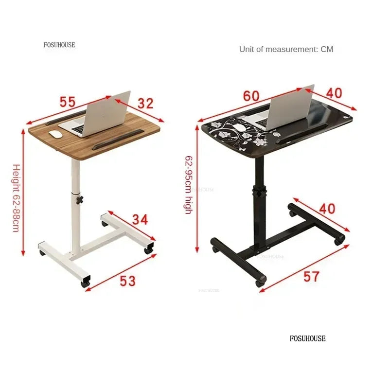 Creative Foldable Computer Desks Living Room Sofa Lazy Bed Office Desk with Wheels Lifting Bedside Table European Home Furniture
