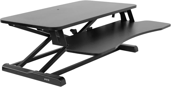32 inch Desk Converter, K Series, Height Adjustable Sit to Stand Riser, Dual Monitor and Laptop Workstation with Wide Keybo