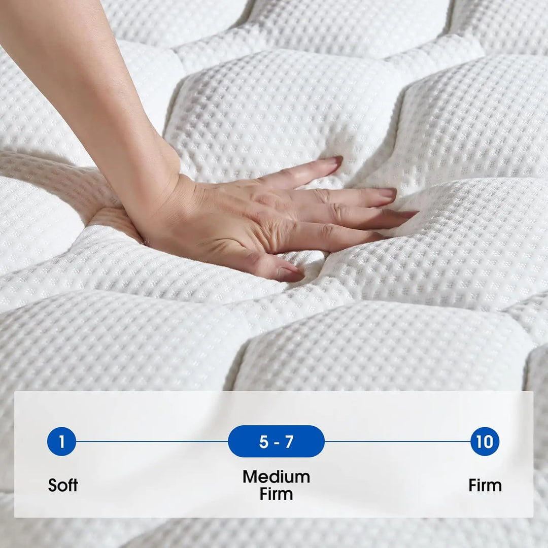 Queen Size Mattress 14 Inch Hybrid Mattress in a Box with Gel Memory Foam Individual Pocket Spring for Edge Support Pressure Rel