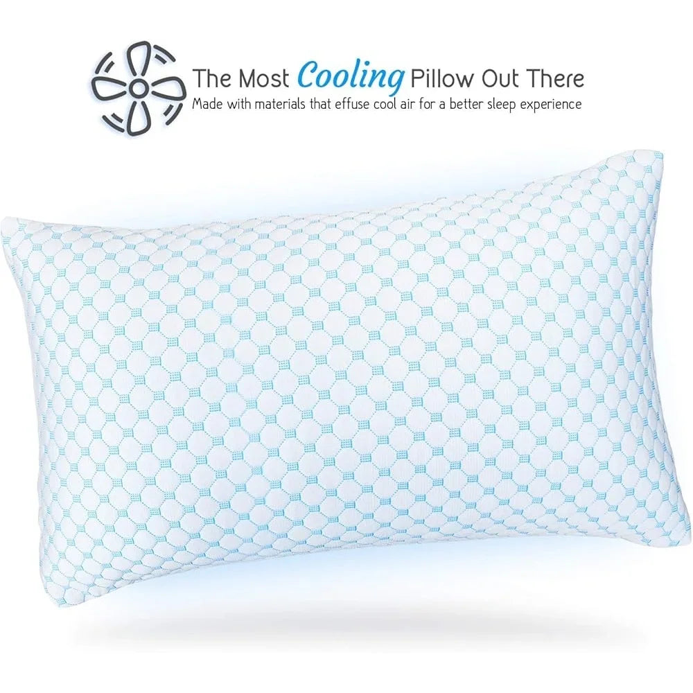 Cooling Gel Memory Foam Pillow Adjustable Height Reversible Cover King Size Breathable Microfiber Washable Bed Pillow