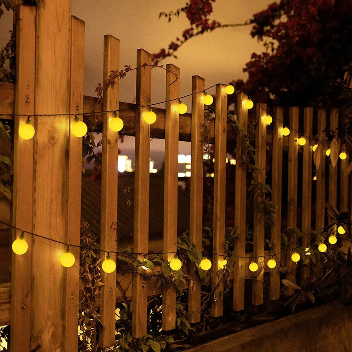 Solar Crystal Ball String Lights â€“ 4 Colors, 8 Modes Outdoor Garden & Balcony Accent | Eco-Friendly LED Decor | Trufairs