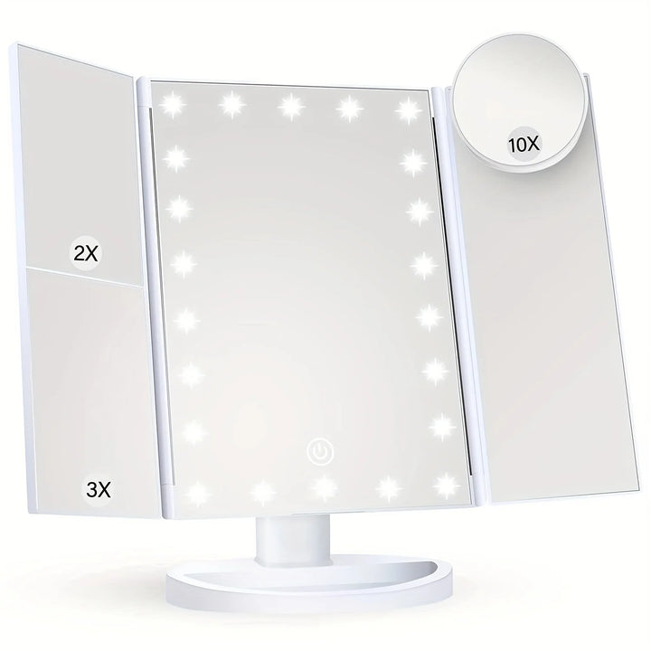 2X-10X Magnification Makeup Mirror with LED Lights & 180° Adjustable Bracket - Perfect for Holiday Gifts! Christmas Decorations