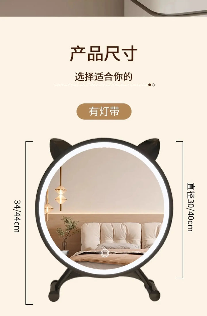 Unique Makeup Mirror Compact Korean Bedroom Funky Girl Aesthetic Items Art Circular Mirror Cosmetics Vestidores Decoracao Quarto