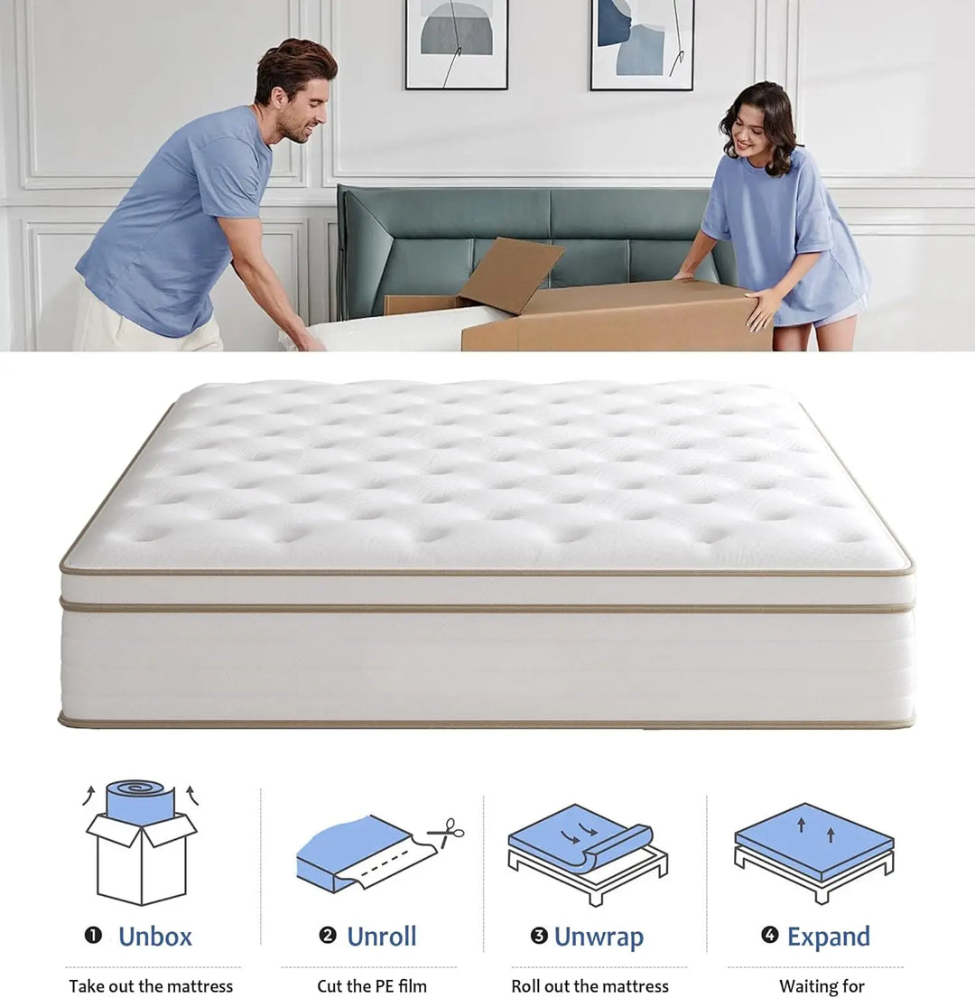 10″ Full Size Hybrid Mattress in a Box – Memory Foam & Pocket Spring Support | Trufairs