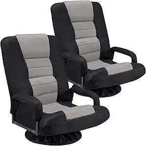 "swivel gaming chairs with armrests and folding reclining sofas for video gaming with adjustable positions, padded backrest and