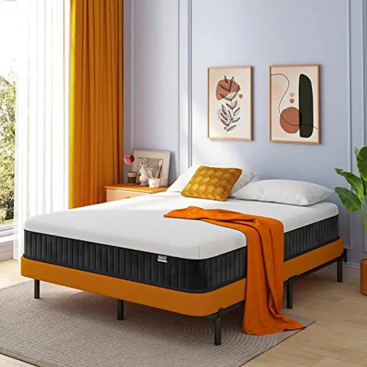 12 Inch Memory Foam Hybrid Queen Size Mattress in a Box Firm Support & Pressure Relief Comfort Knit Fabric Orthopedic Design